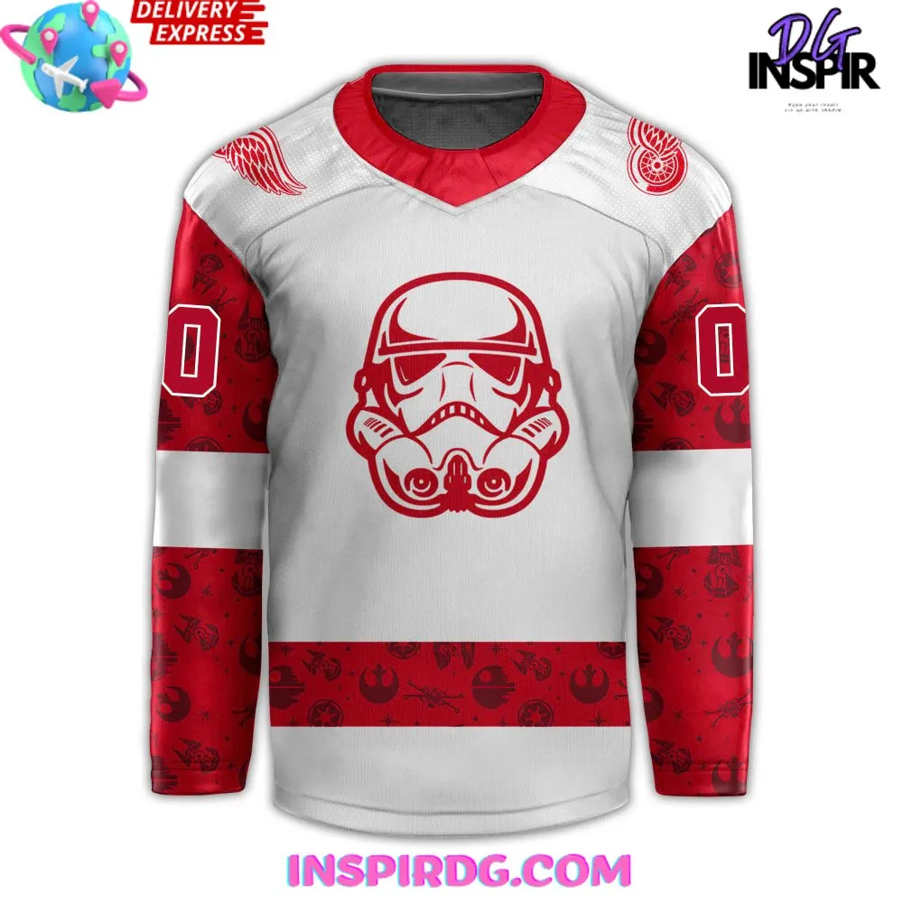 -Detroit Red Wings x Star Wars Night 2024 Custom Hockey Jersey