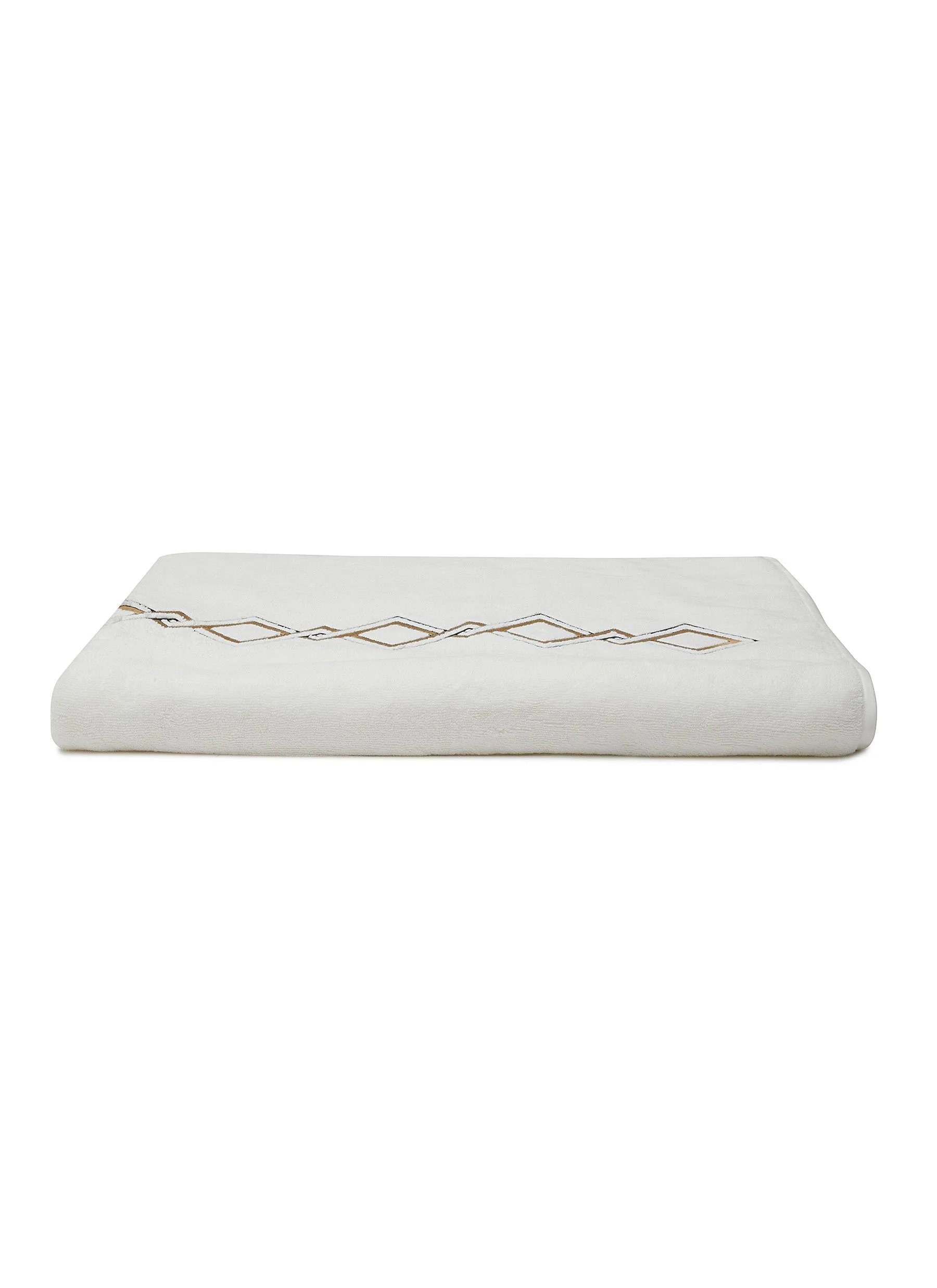 -----------FRETTE ---- ------------ ----Twist Emboridered Bath Sheet — Nero/Teak --