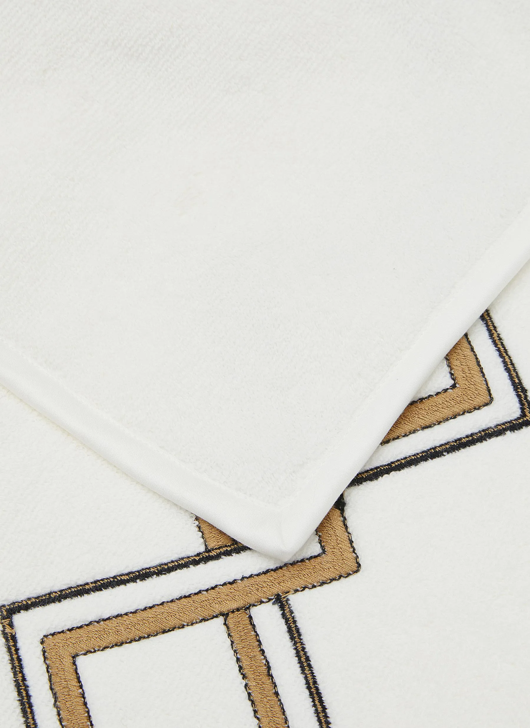 -----------FRETTE ---- ------------ ----Twist Emboridered Bath Sheet — Nero/Teak --