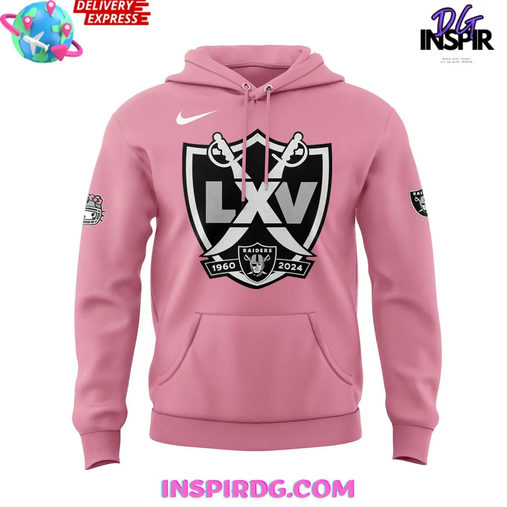 -Las Vegas Raiders x Hello Kitty Pink Hoodie