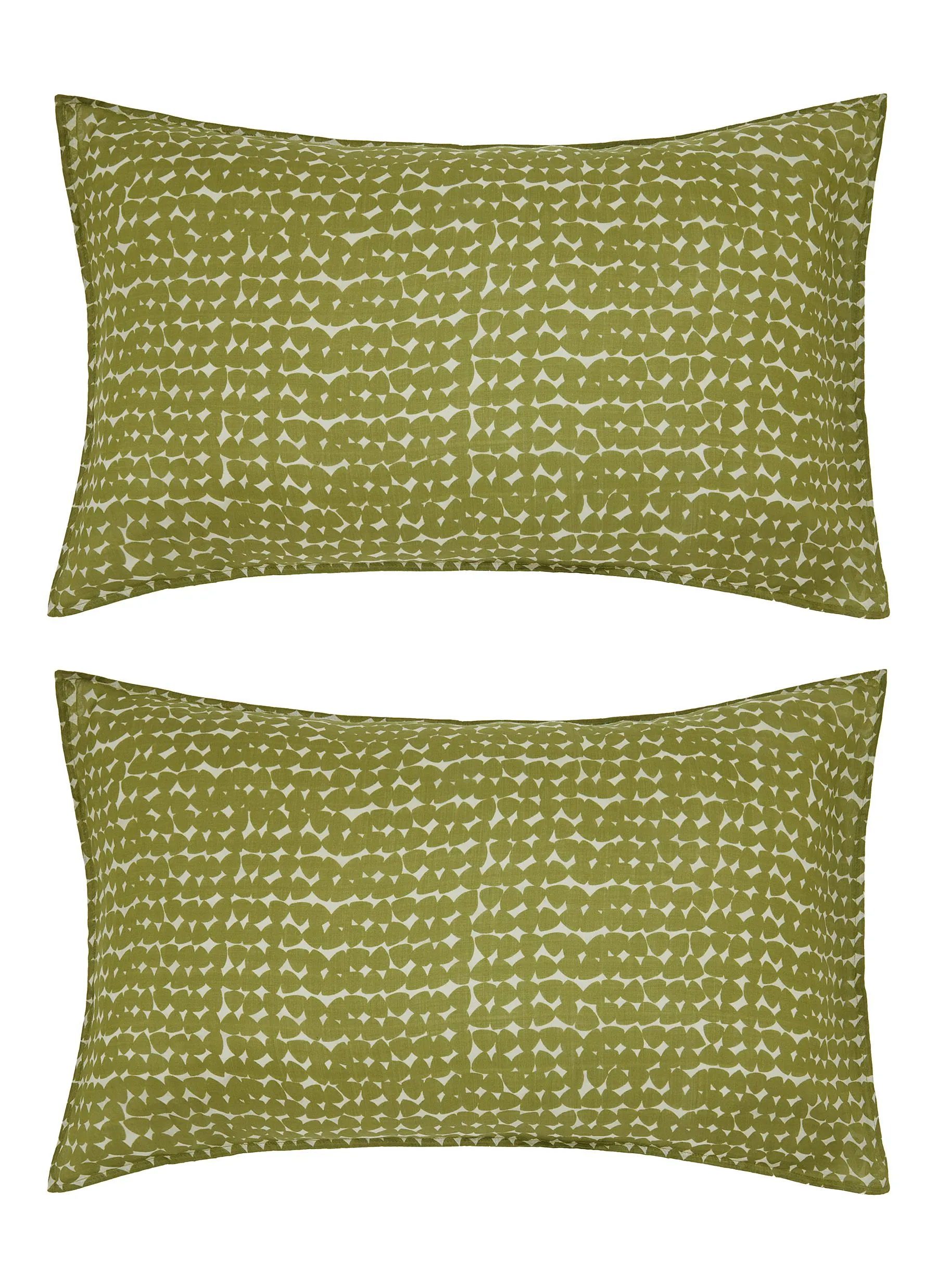 -----------SOCIETY LIMONTA  ---- ------------ ----Nap Printed Ramie Pillowcase Set of 2 — Kiwi --