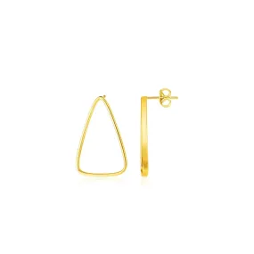 14k Yellow Gold Polished Open Triangle Post Earrings-rx68529