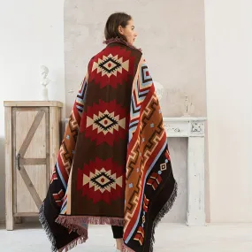 1pc Southwestern National Style Thread Blanket Sofa Towel Blanket RV Blanket Outdoor Camping Blanket, 51.1in*70.8in