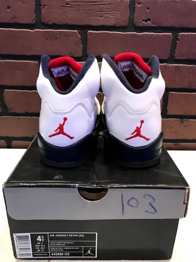 2011 Nike Air Jordan Retro 5 Olympic 440888-103 GS size 4.5Y