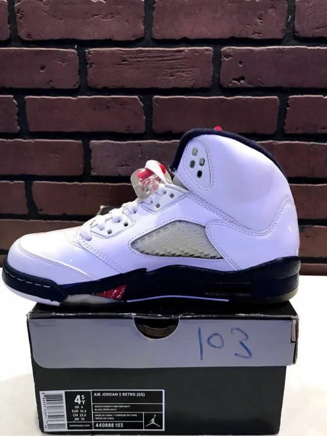 2011 Nike Air Jordan Retro 5 Olympic 440888-103 GS size 4.5Y