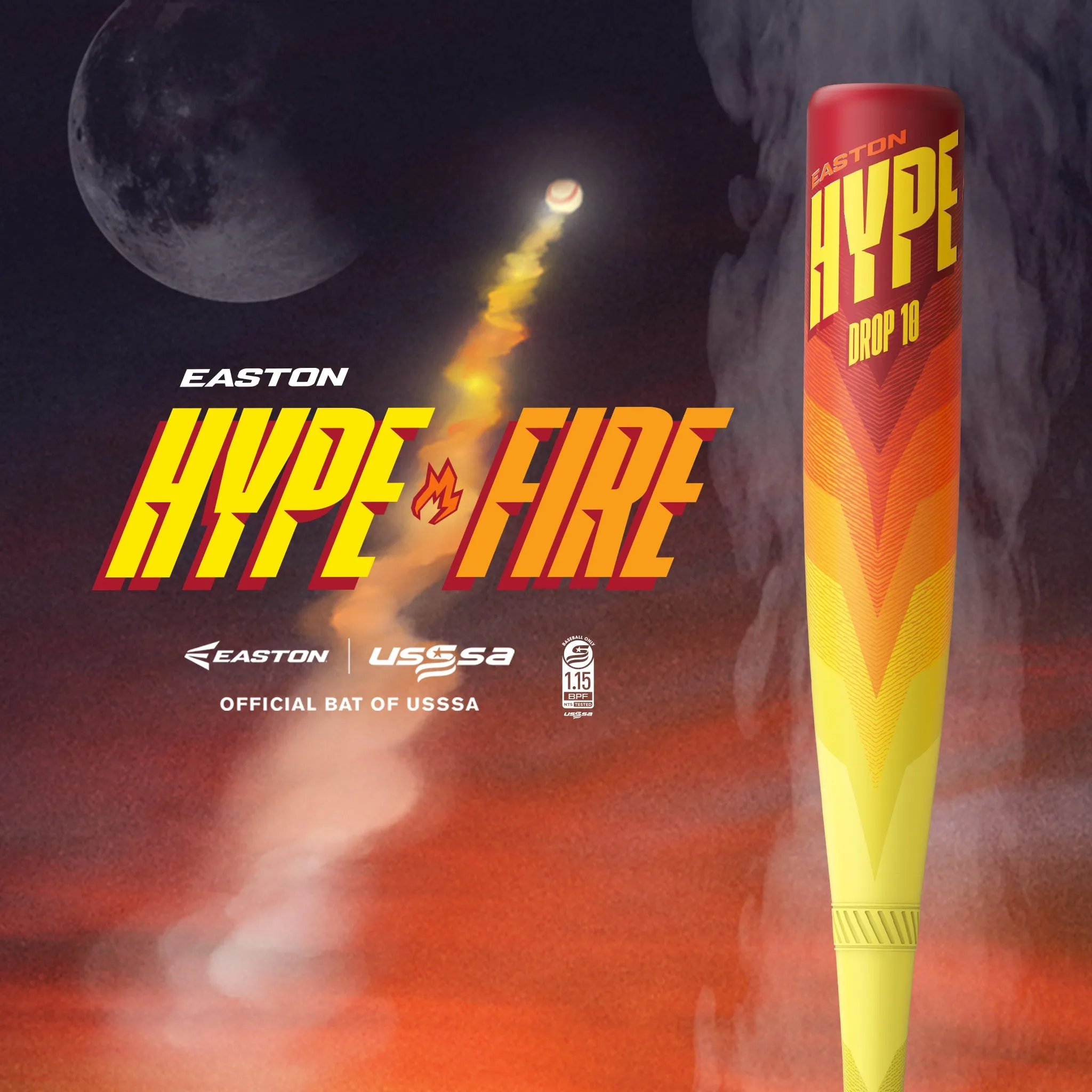2024 Easton Hype Fire (-8) 2 3/4 USSSA Baseball Bat: EUT4HYP8
