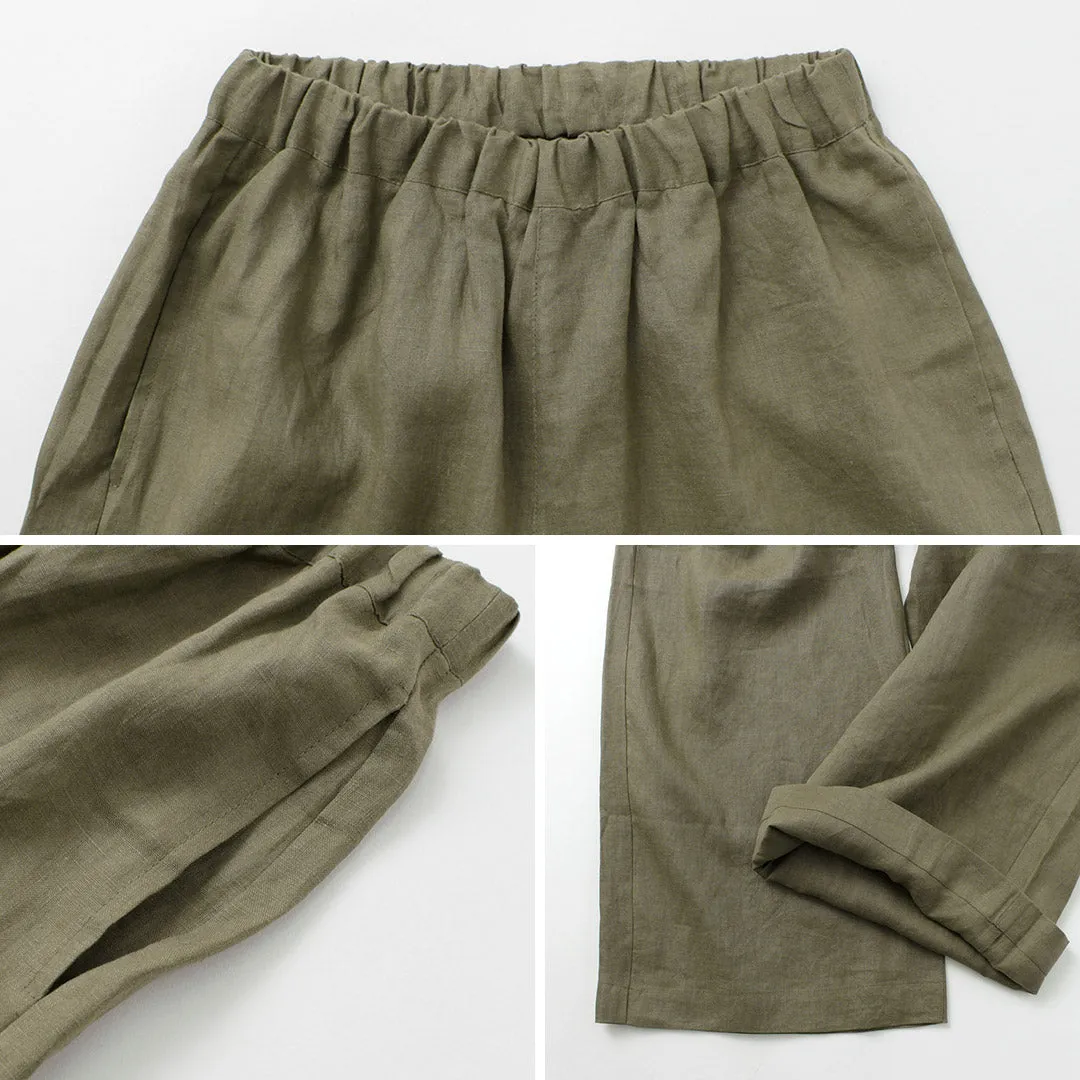 【30％OFF】MAO MADE（マオメイド） リネン 布帛 ワイドパンツ / レディース ウエストゴム 総ゴム イージー 麻 Rinen Fabric Wide Pants【セール】