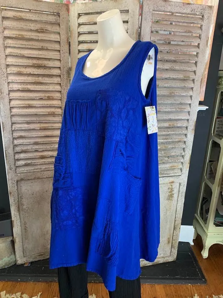 7709 Petirrojo Tank Blouse-Blue