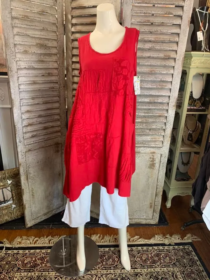 7709 Petirrojo Tank Blouse-Red