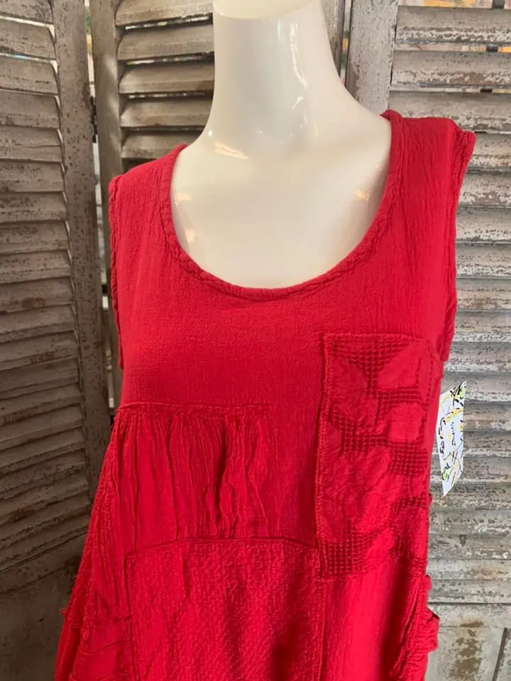 7709 Petirrojo Tank Blouse-Red
