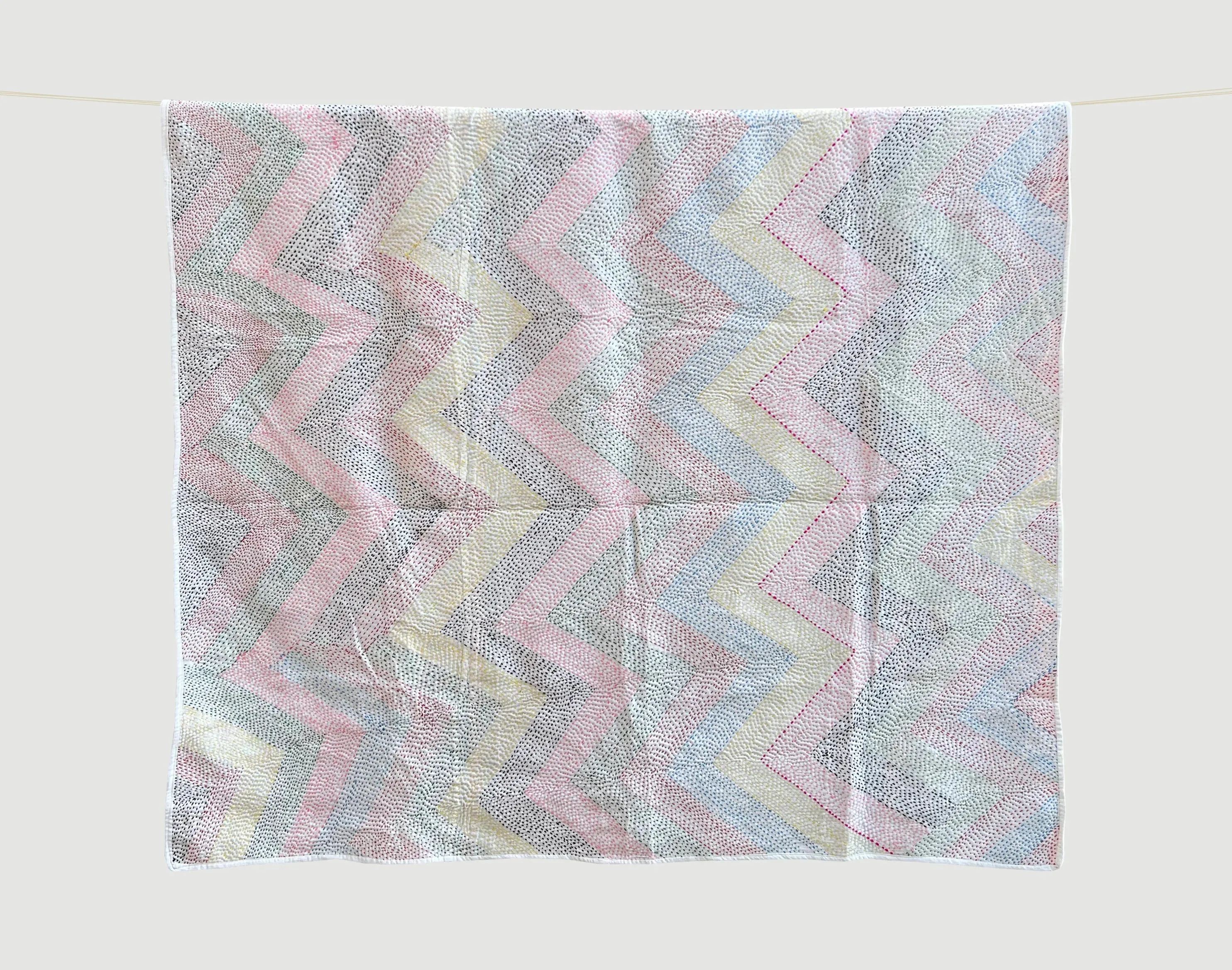 Aasha Rainbow Quilt with Hidden Sari   |   Kantha Quilt
