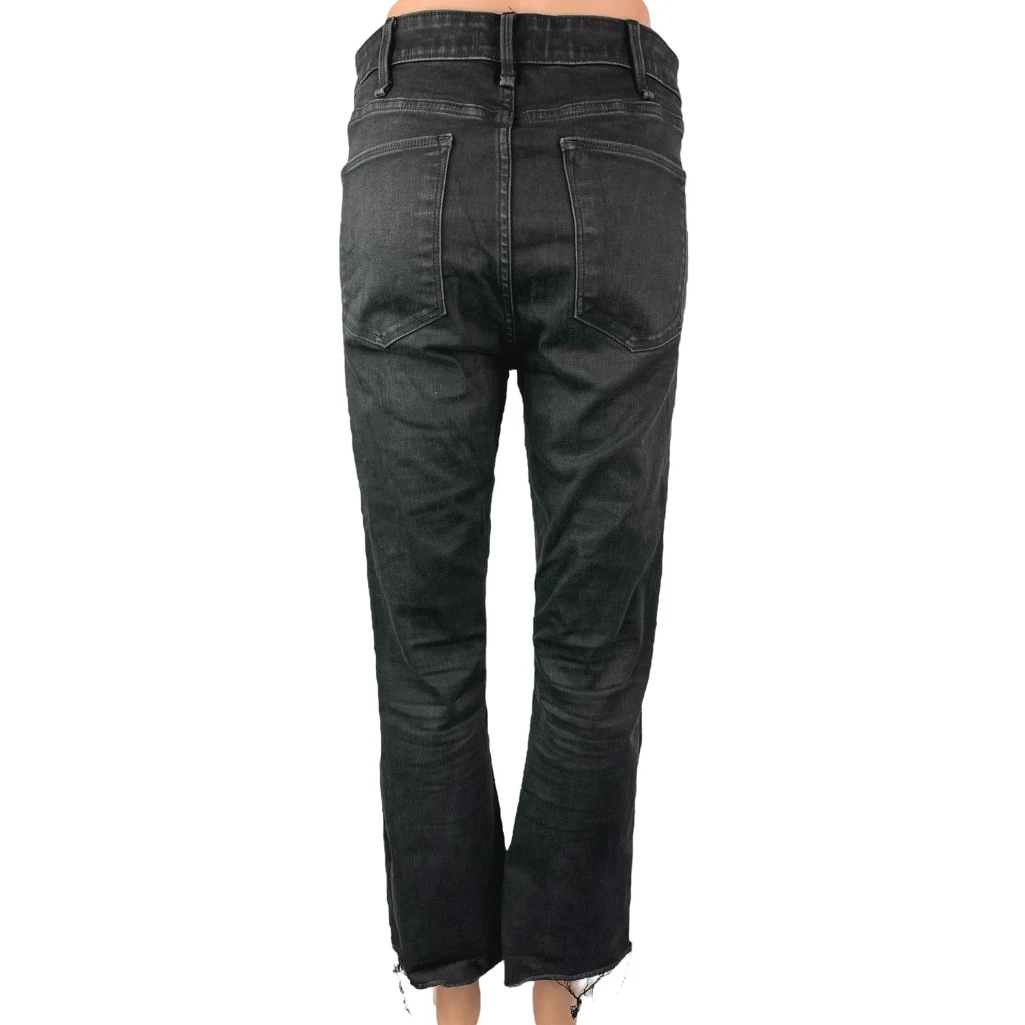Abercrombie & Fitch Simone Black High Rise Ankle Flare Crop Denim Jeans Size 29