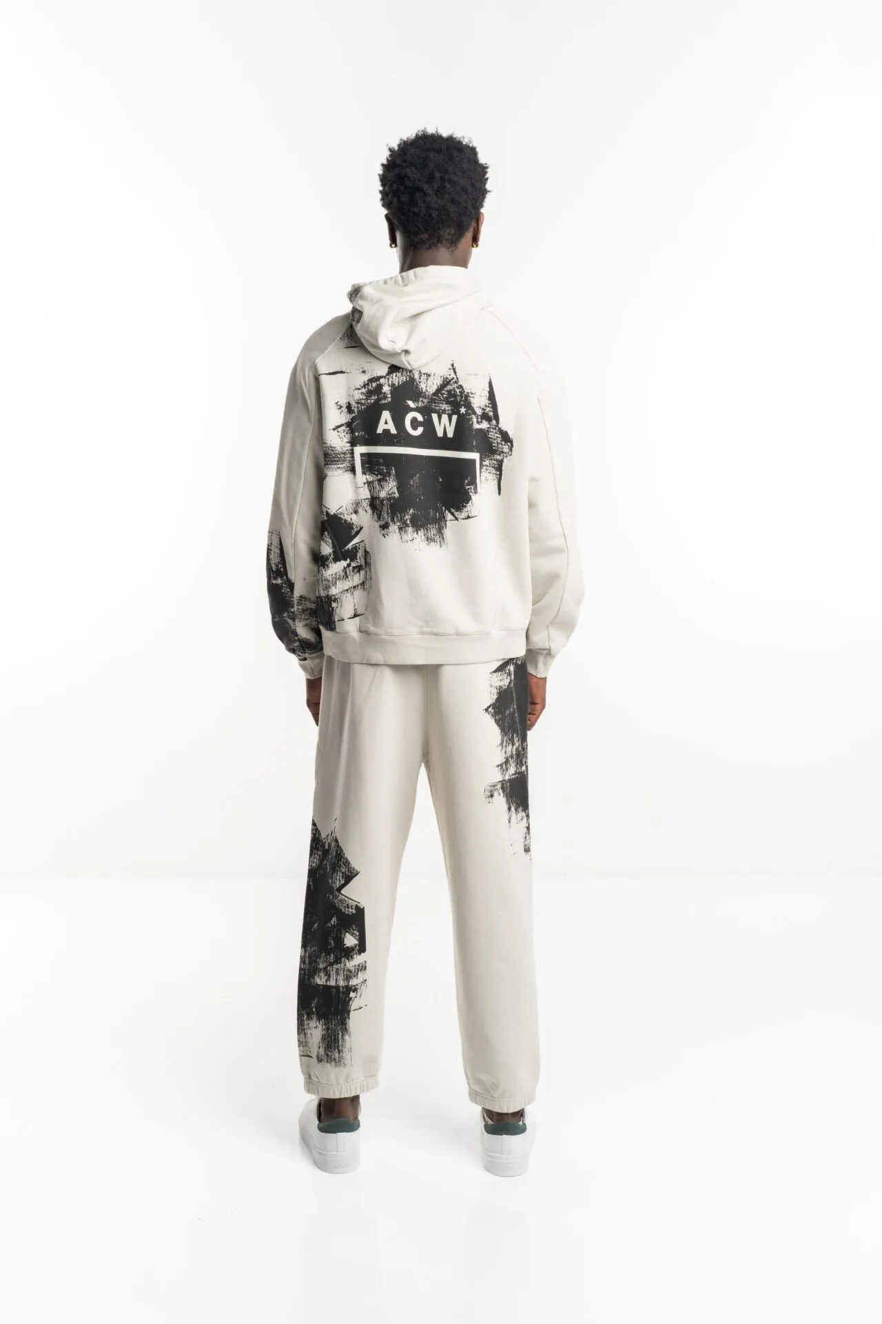ACW Men’s Knitted Brushstroke Hoodie Bone ACWMW183 Bone