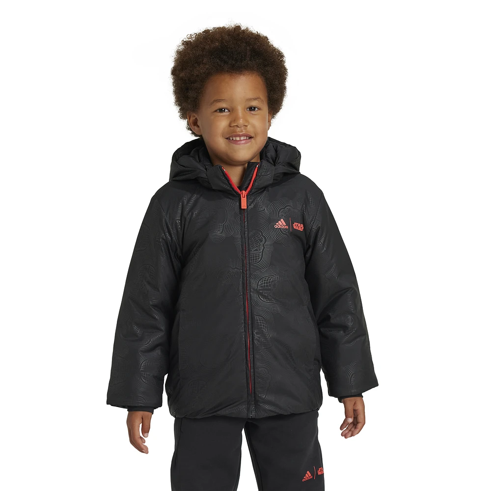 adidas Boys adidas Disney x Star Wars Jacket - Boys' Preschool Black/Bright Red Size 3T