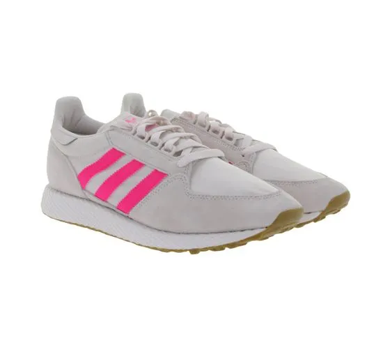 adidas Forest Grove sneakers sportive da donna con elementi in pelle scamosciata scarpe casual scarpe stringate EE5847 bianco cr