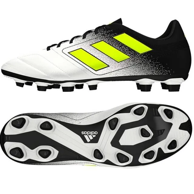 Adidas men's ace 17.4 fxg soccer white/yellow s77090 sz 8 - 11
