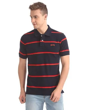 Aeropostale Ribbed Collar Striped Polo Shirt