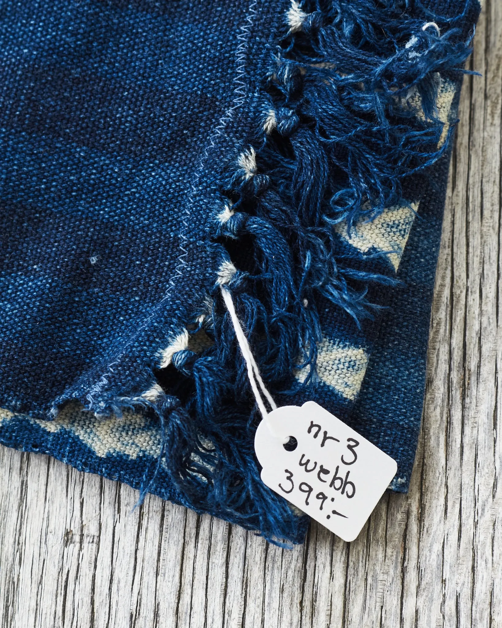 African Indigo Textile Resist Dye Scarf no. 3