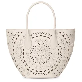 Alaïa Latifa Mini Flower cream bag