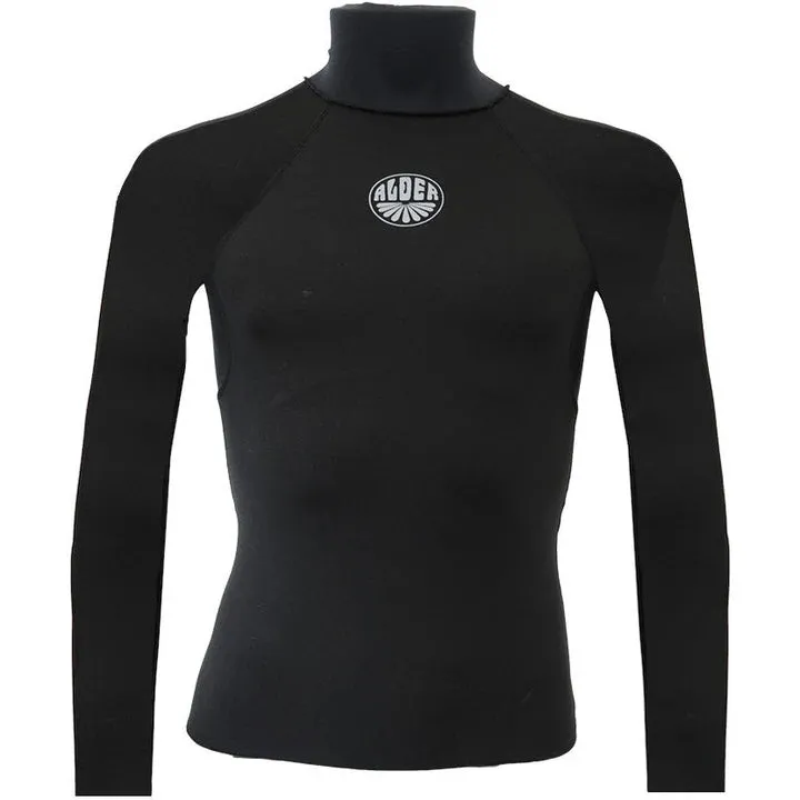ALDER JUNIOR SPIRIT POLYPRO LONG SLEEVE RASH VEST - BLACK