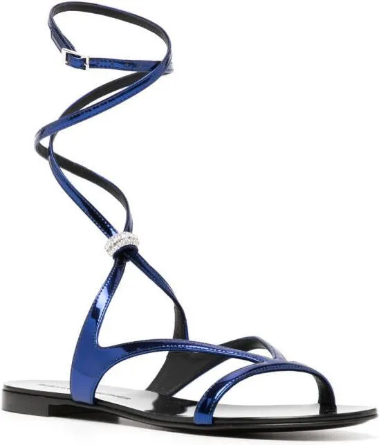 Alexandre Vauthier crystal-embellished flat sandals Purple