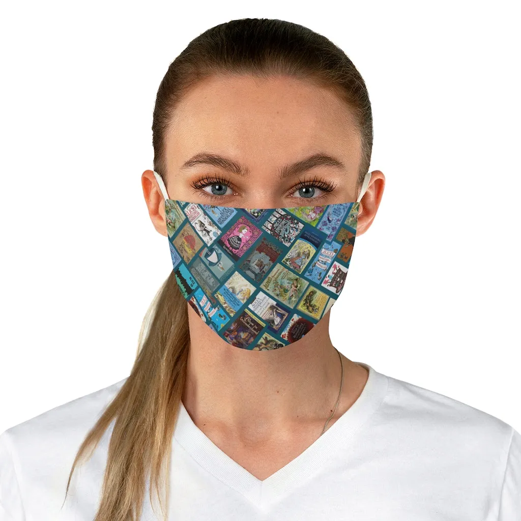 Alice in Wonderland Books Spines Fabric Face Mask