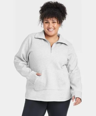 All In Motion Women's Fleece 1/2 Zip Legging Friendly Pullover Sweatshirt
