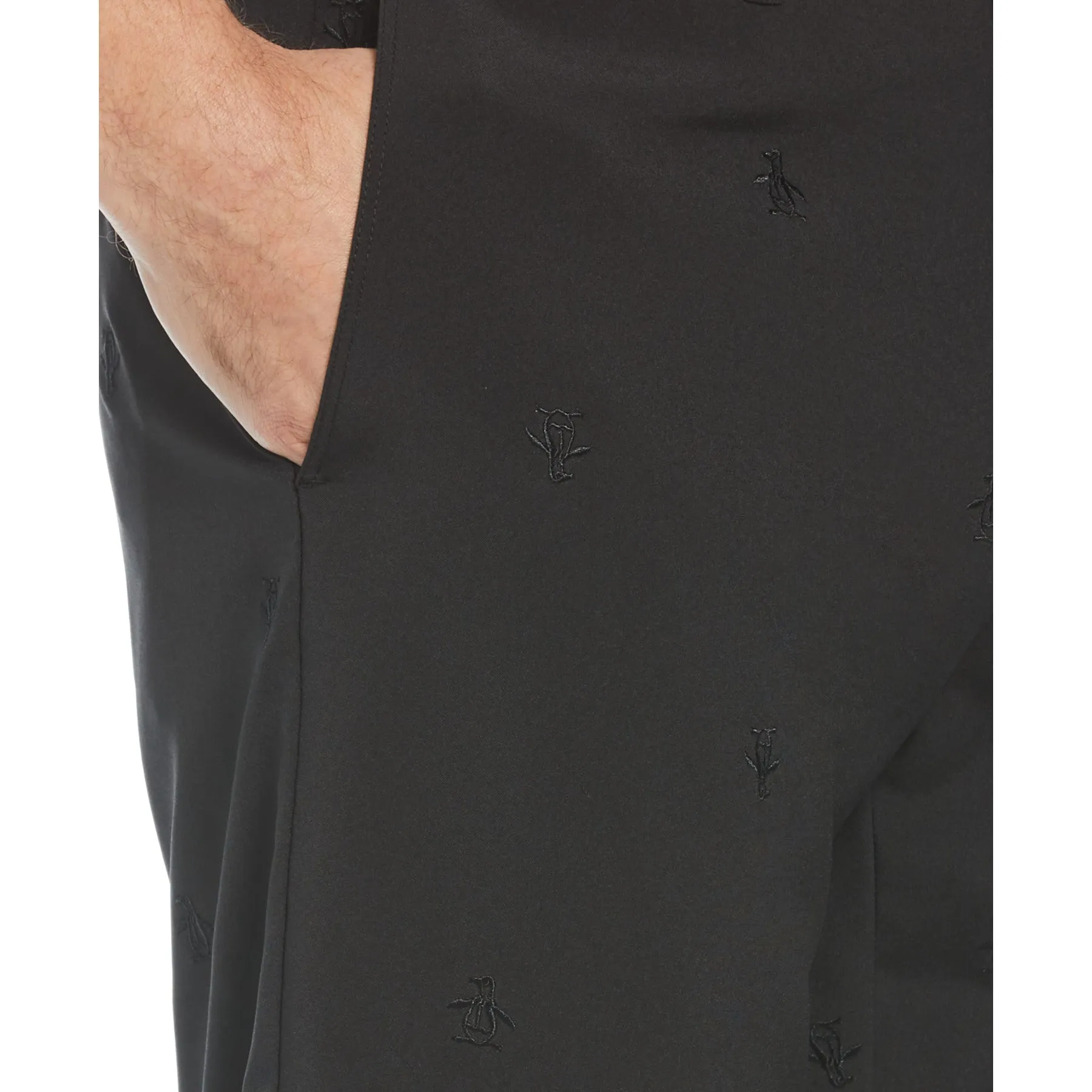 Allover Embroidered Pete 9 Golf Short In Caviar