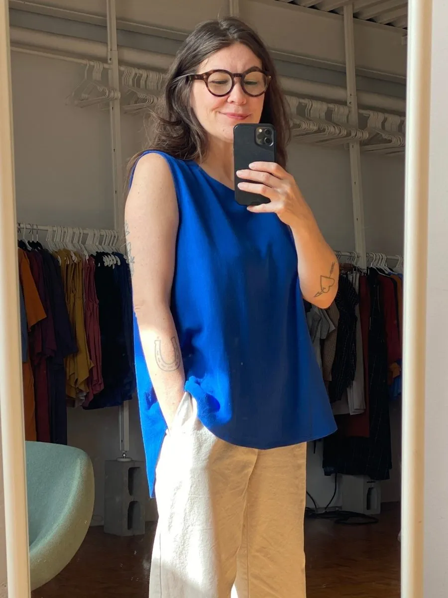 Amanda Moss Sleeveless Neala Top (Cobalt)