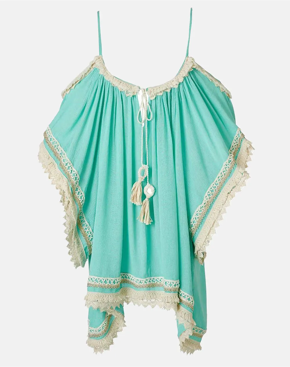 AMOR COTTON TUNIC KHAKI WITH BEIGE STRIPES