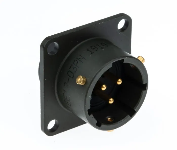 Amphenol Limited, 62GB 3 Way Box Mount MIL Spec Circular Connector ReceptacleOlive, Pin Contacts,Shell Size 12, Bayonet
