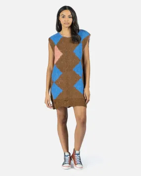 Andersson Bell Daria Diamond Knit Vest in Brown