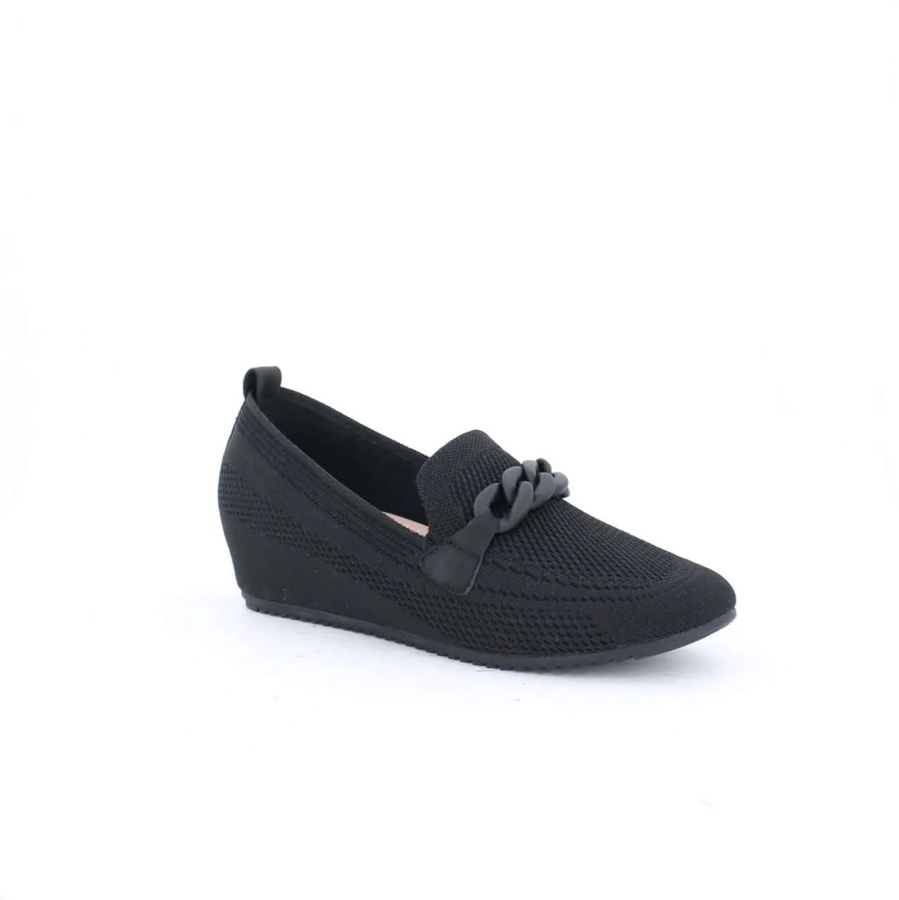 ANGIEWEDGEMOC LOAFERS & MOCCASINS WEDGES-BLACK