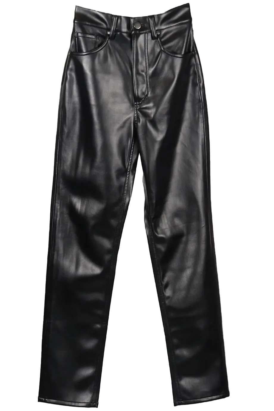 ANINE BING FAUX LEATHER STRAIGHT LEG PANTS FR 32 UK 4