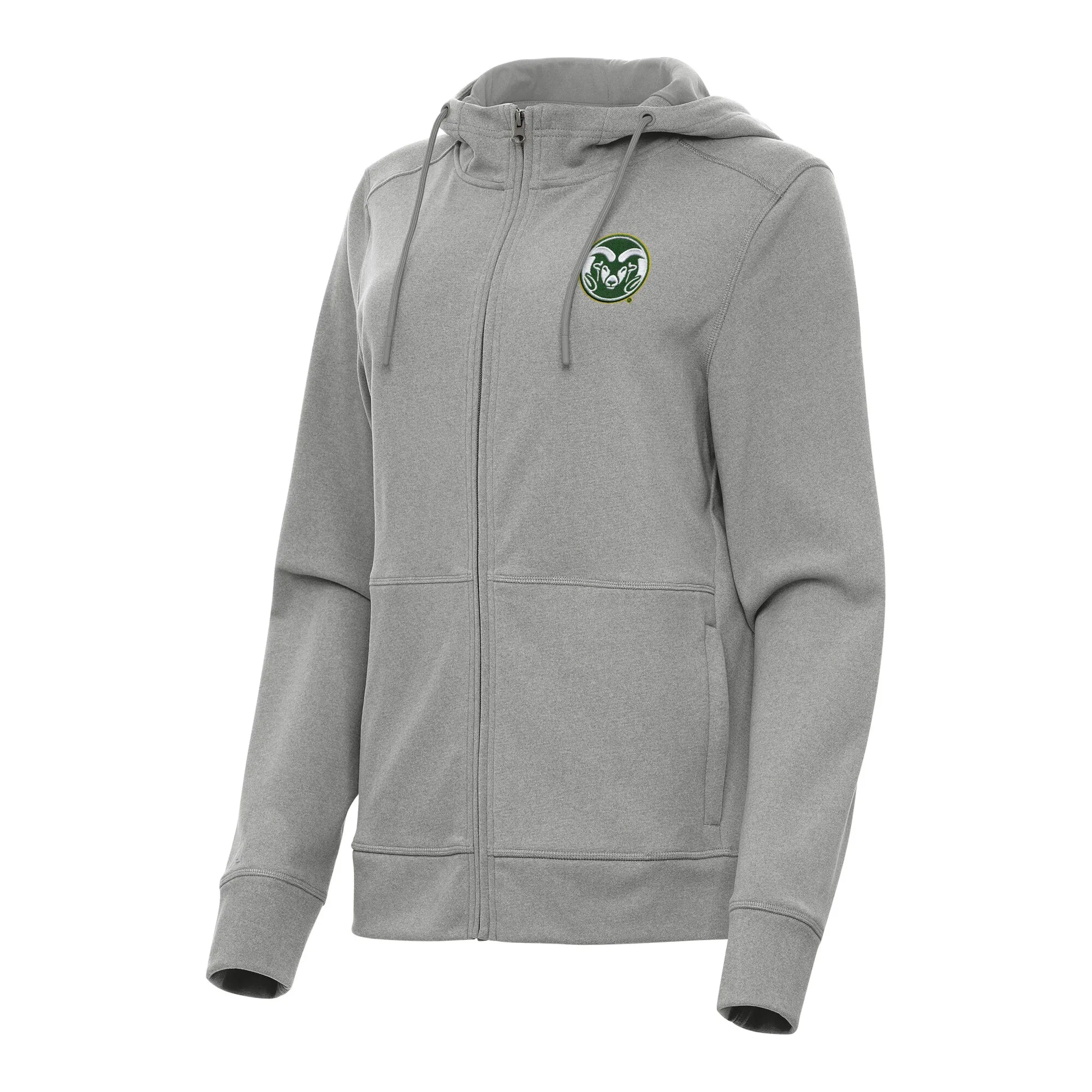 Antigua Colorado State Rams Women's Heather Gray Seeker Full-Zip Hoodie