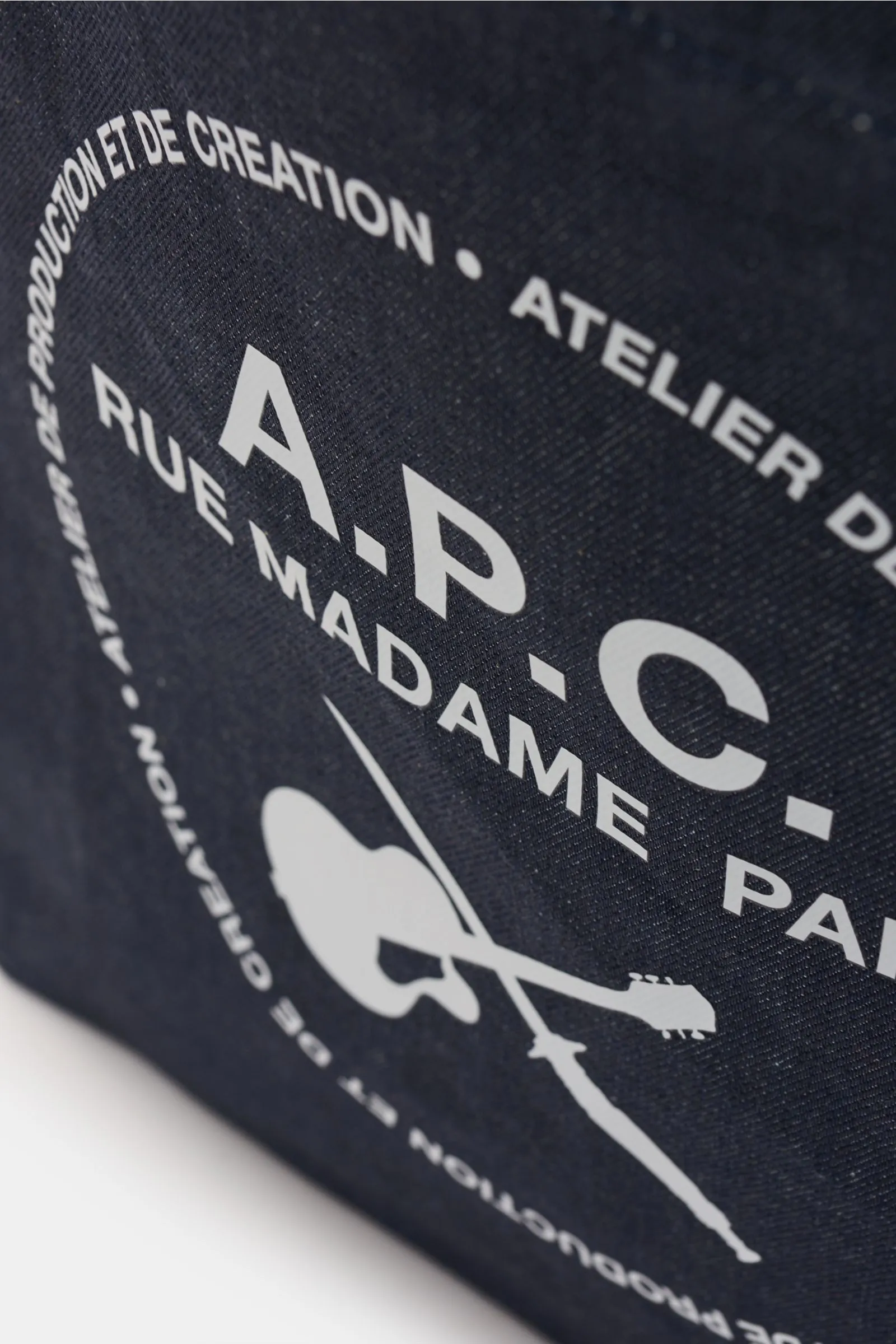 A.P.C. Denim tote bag 'Guitare Poignard' navy