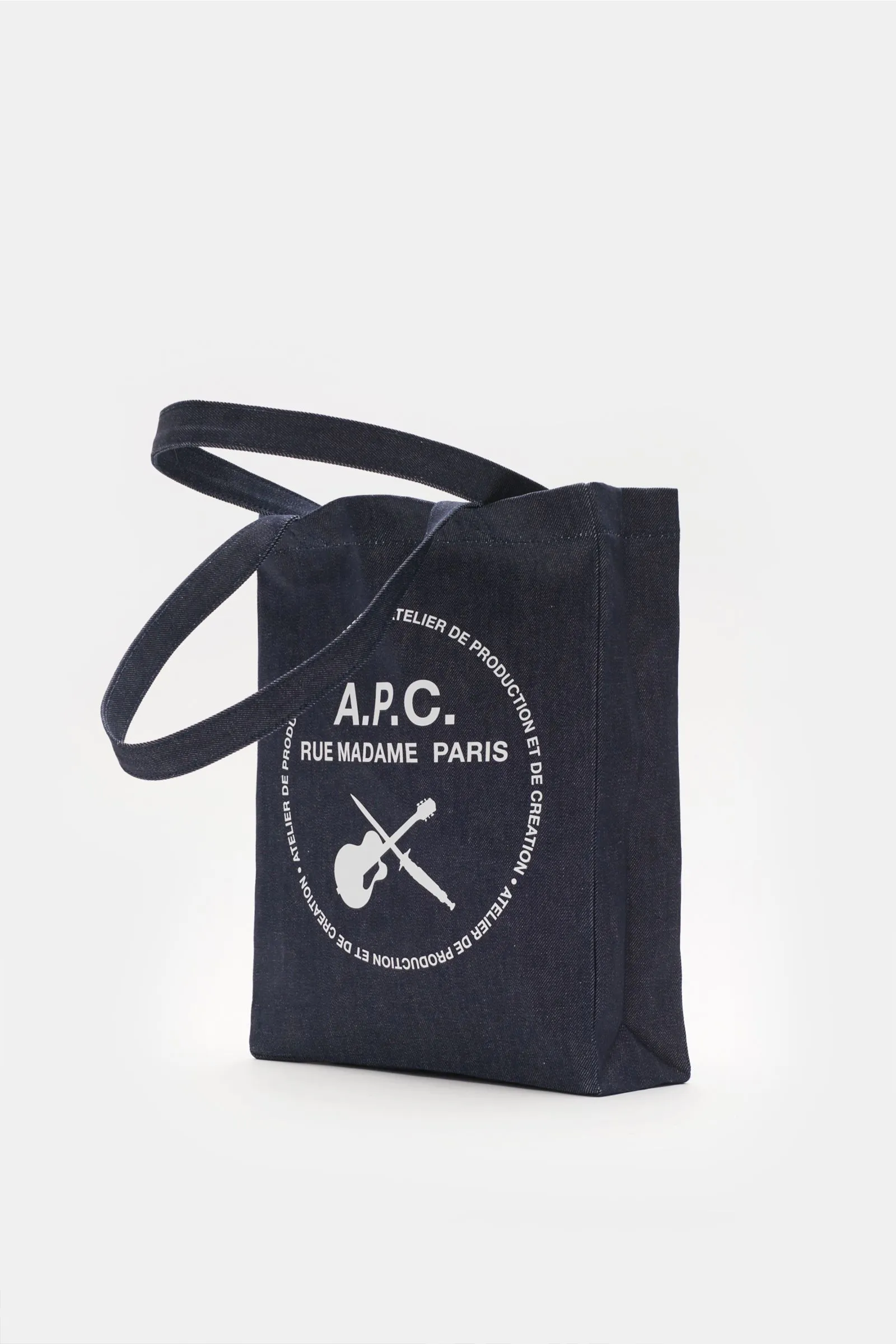 A.P.C. Denim tote bag 'Guitare Poignard' navy