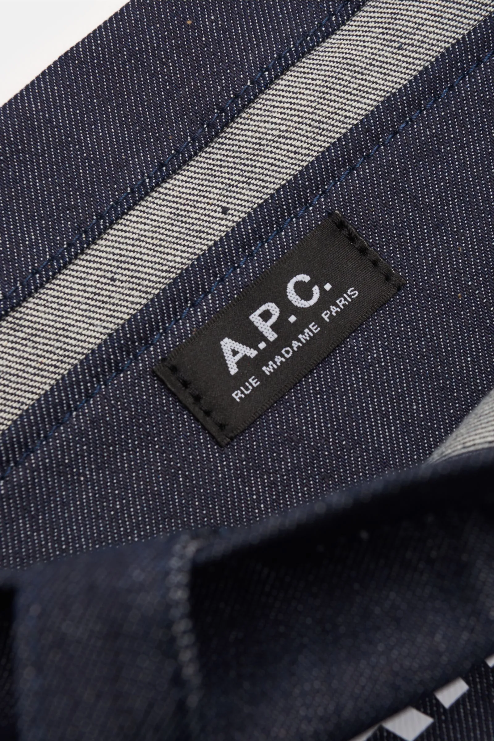 A.P.C. Denim tote bag 'Guitare Poignard' navy