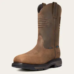 Ariat - Men's 11 WorkHog XT Patriot H20 Carbon Toe Pull On Work Boot - A10036002