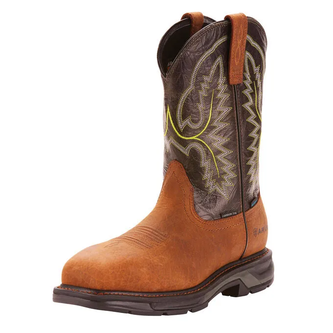 Ariat Men's 11 Workhog XT Waterproof Composite Toe Work Boot - Tumbled Bark/Dark Forest 10024966