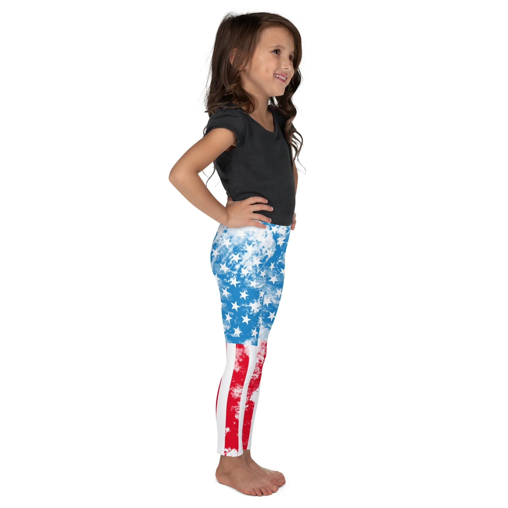 Artsy American Flag Kid's Leggings