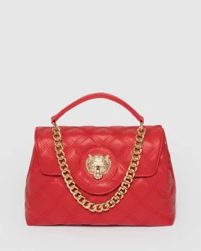 Asma Chain Red Quilt Bag