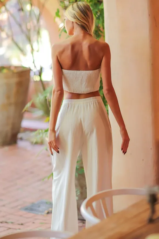 Athena Strapless Tube Vest Top & Straight Pants Set