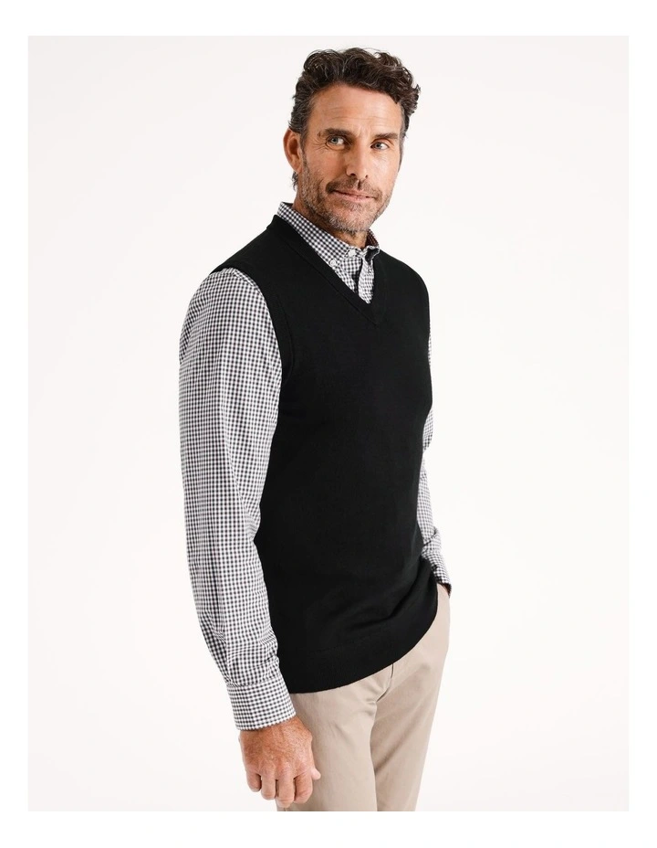 Australian Merino Vest Knit in Black