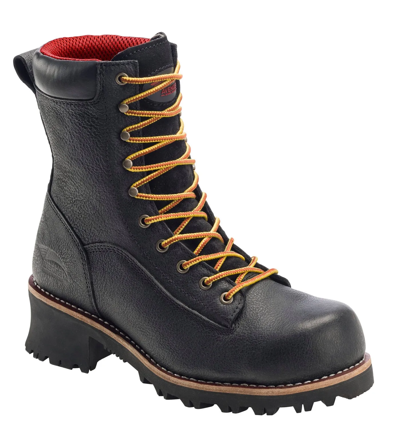 Avenger Men's 9 Logger Black Waterproof Round Composite Toe EH PR Work Boot
