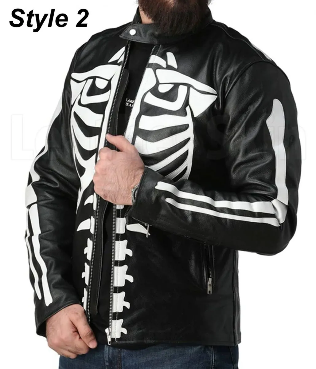 Axl Rose Guns N Roses Skeleton Biker Leather Jacket