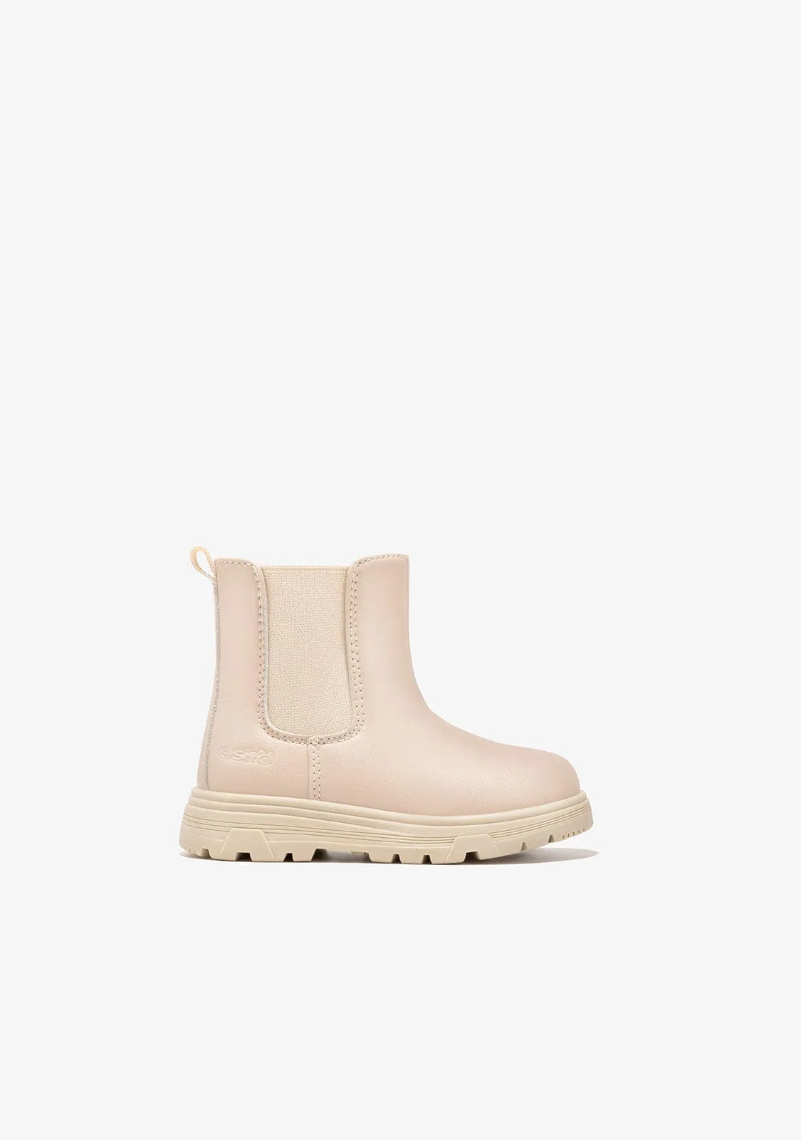 Baby's Beige Elastics Ankle Boots