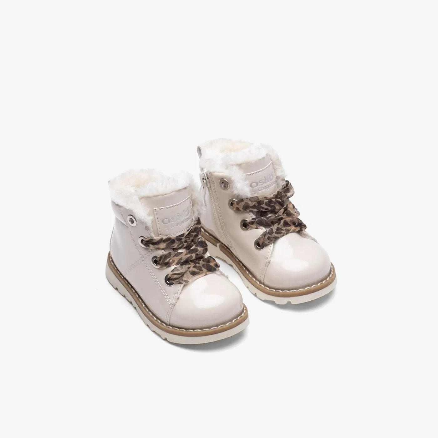 Baby's Beige Patent Leather Boots