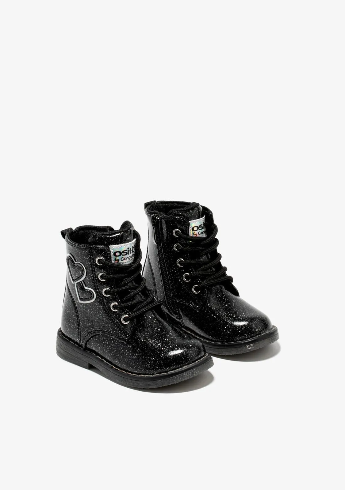 Baby's Black Hearts Cord Ankle Boots