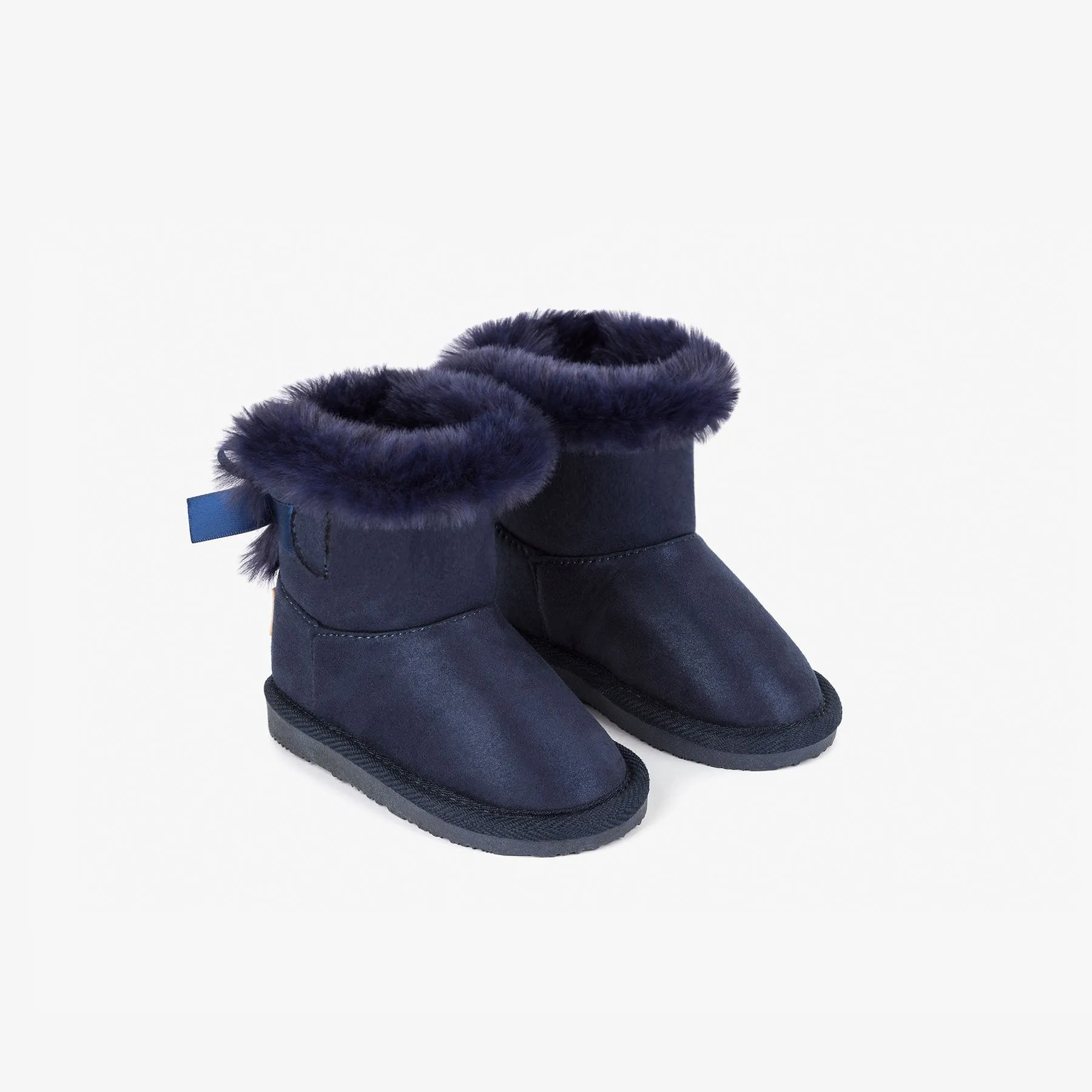 Baby's Navy Metallized Australian Boots